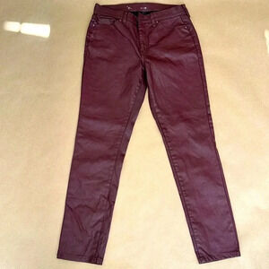 a.n.a. Oxblood Laminated Skinny Jeans